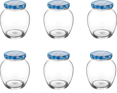 Sueriv Glass Grocery Container  - 350 ml(Pack of 6, Clear)