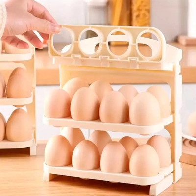 JIGSHTIAL Plastic Egg Container  - 2 dozen(Off White)