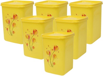 KUBER INDUSTRIES Plastic Grocery Container  - 2000 ml(Pack of 6, Yellow)