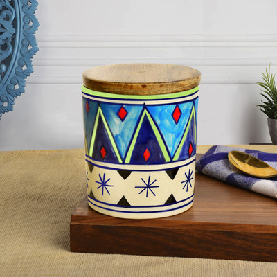 StyleMyWay Ceramic Utility Container  - 300 ml(Multicolor)