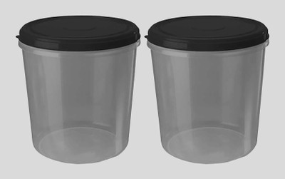 AK HUB Plastic Grocery Container  - 5000 ml(Pack of 2, Black)