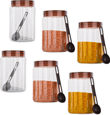 KUBER INDUSTRIES Plastic Grocery Container  - 1500 ml(Pack of 6, Brown)