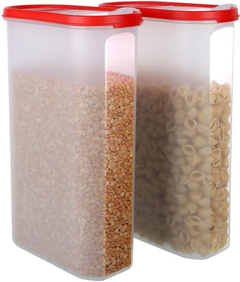 Cutting EDGE Plastic Grocery Container  - 3000 ml(Pack of 2, Red)