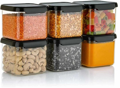 Ecodex Plastic Grocery Container  - 500 ml(Pack of 6, Black)