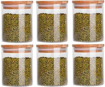 HISTOWX Glass Grocery Container  - 700 ml(Pack of 6, Clear)