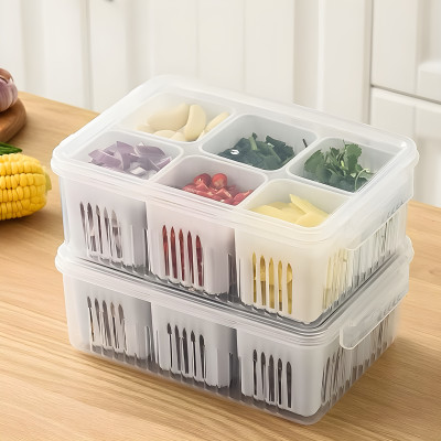 premium mart Plastic Fridge Container  - 2700 ml(Pack of 2, White)