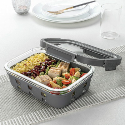 BOROSIL Glass Grocery Container  - 1040 ml(Grey)