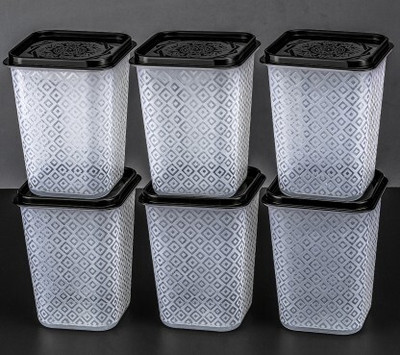 Lamounte Plastic Fridge Container  - 1000 ml(Pack of 6, Clear)