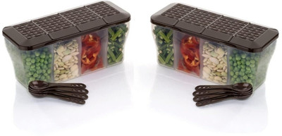 PLANCK Plastic Pickle Jar  - 1800 ml(Pack of 2, Brown)