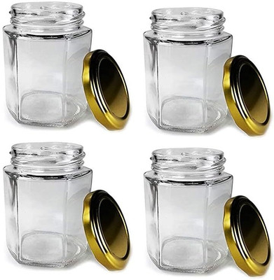 NEELWAVE Glass Honey Jar  - 250 ml(Pack of 4, Clear)