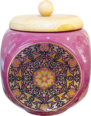 Lemon Tree Ceramic Tea Coffee & Sugar Container  - 500 ml(Pink)