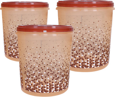 Heart Home Plastic Utility Container  - 10 L(Pack of 3, Brown)