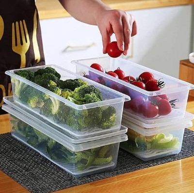 ADYTRIX Polypropylene Fridge Container  - 1500 ml(Pack of 4, Clear)