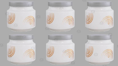 CROCO JAR Glass Grocery Container  - 600 ml(Silver)