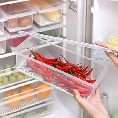 MINAG Plastic Fridge Container  - 1500 ml(Pack of 6, White)