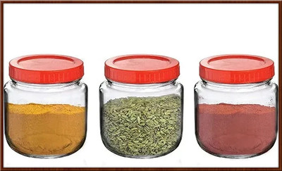 SHREE SIDHANATH ENTERPRISE Glass Grocery Container  - 500 ml(Pack of 3, Clear)
