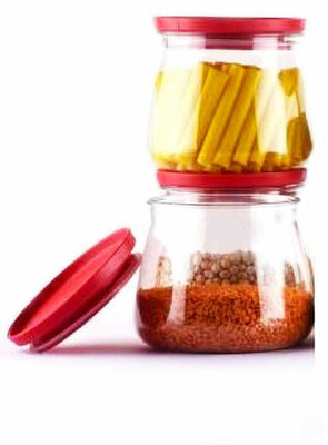 MBI Plastic Grocery Container  - 1000 ml(Pack of 2, Red)