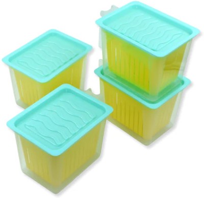 Radhika Plastic Fridge Container  - 600 ml(Pack of 4, Multicolor)