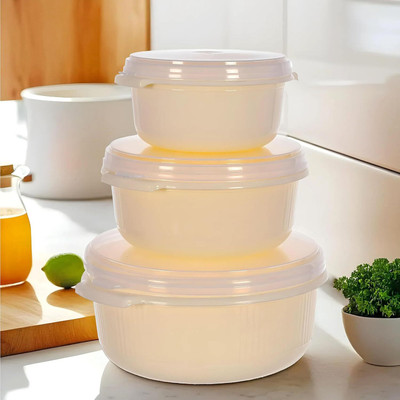 KUBER INDUSTRIES Plastic Utility Container  - 3200 ml(Pack of 3, Yellow)