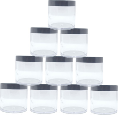 PrismaPac Plastic Utility Container  - 100 g(Pack of 10, Clear, Black)