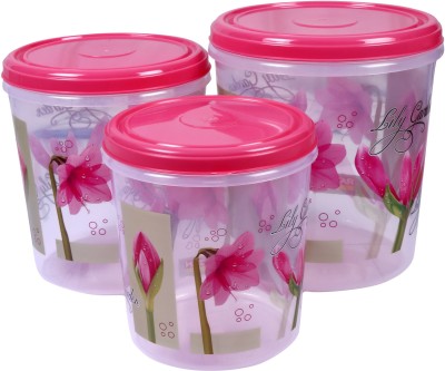 3D METRO SUPER STORE Plastic Grocery Container  - 5 L, 7.5 L, 10 L(Pack of 3, Pink)