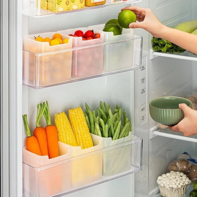 forsel Plastic Fridge Container  - 1000 ml(Pack of 6, White)