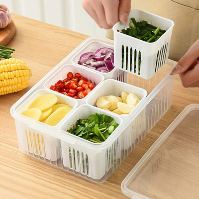 AACHARYA Plastic Fridge Container  - 2200 ml(White)