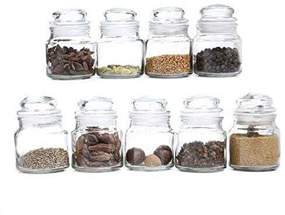 Pure Source India Glass Cookie Jar  - 110 ml(Pack of 9, Clear)
