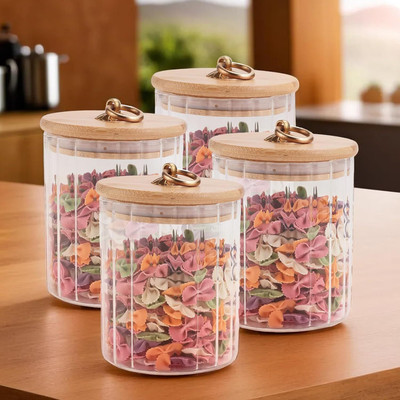 KUBER INDUSTRIES Glass Utility Container  - 530 ml(Pack of 2, Clear)