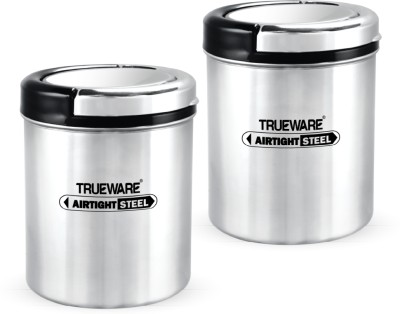 Trueware Steel Grocery Container  - 750 ml, 750 ml(Pack of 2, Silver)