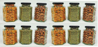 Hemtik Glass Grocery Container  - 250 ml(Pack of 12, Clear)