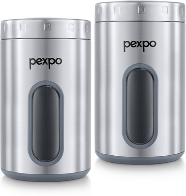 pexpo Steel Grocery Container  - 2000 ml(Pack of 2, Silver)