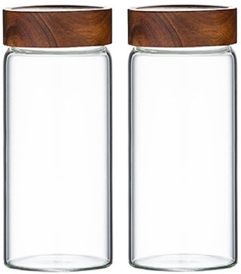 IndusBay Glass Utility Container  - 400 ml(Pack of 2, Transparent)