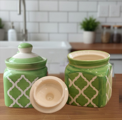 SHOPEE Ceramic Pickle Jar  - 650 ml(Multicolor)