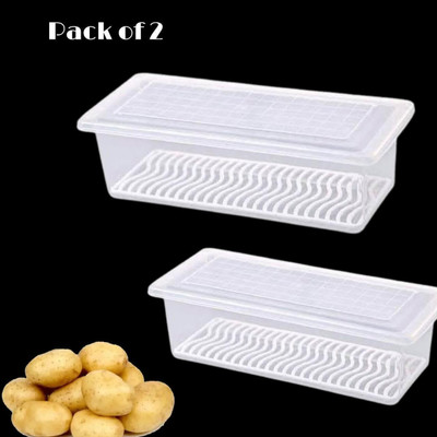 MINAG Plastic Fridge Container  - 1500 ml(Pack of 5, White)