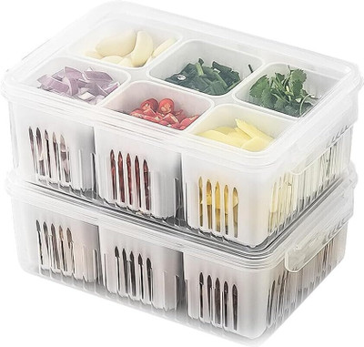 Ecodex Plastic Fridge Container  - 5000 ml(Pack of 2, White)