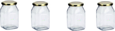 1st Time Glass Utility Container  - 400 ml(Pack of 4, Clear)