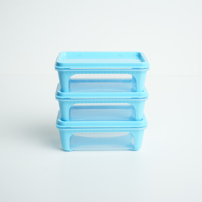 Unica Plastic Utility Container  - 200 ml(Pack of 3, Blue)