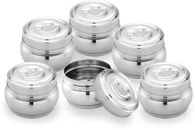 Dynore Stainless Steel Utility Container  - 170 ml(Pack of 6, Silver)