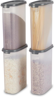 AK HUB Plastic Grocery Container  - 2300 ml(Pack of 4, Transparent)