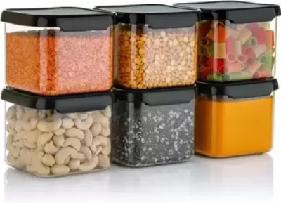 Ecodex Plastic Grocery Container  - 550 ml(Pack of 6, Black)