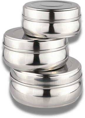 CALOPE Steel Utility Container  - 750, 550, 350(Pack of 3, Silver)