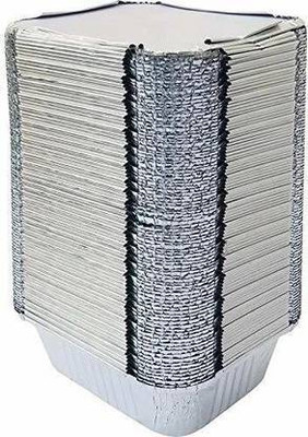 Raga Plus Aluminium Utility Container  - 250 ml(Pack of 50, Silver)