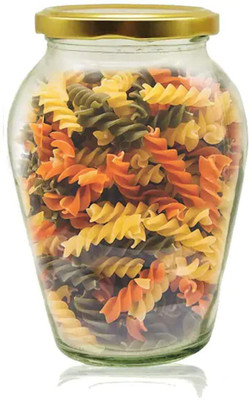 Coozico Glass Grocery Container  - 1000 ml(Clear, Gold)