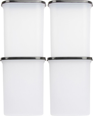 Flipkart SmartBuy Plastic Grocery Container  - 2400 ml(Pack of 4, Black)