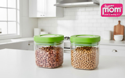 AARDEV ENTERPRISES Plastic, Silicone Grocery Container  - 800 ml(Pack of 2, Green)