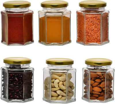 NITYANAVIN Glass Grocery Container  - 250 ml(Pack of 6, Clear)