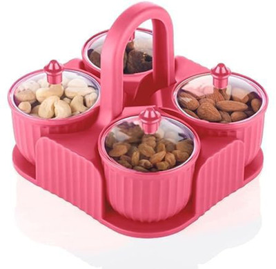 Sanwariya Unikart Plastic Pickle Jar  - 350 ml(Pink, Transparent)