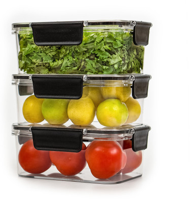 TEX-RO Plastic Fridge Container  - 800 ml(Pack of 3, White)