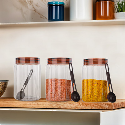 KUBER INDUSTRIES Plastic Grocery Container  - 500 ml(Pack of 3, Brown)